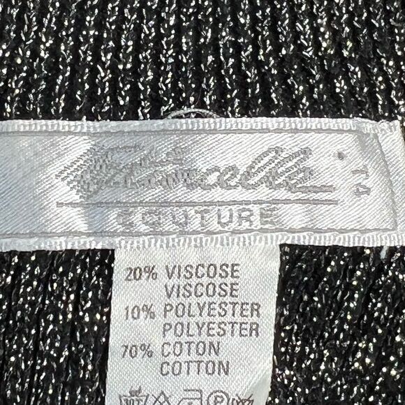 Étincelle Couture Black Sequined Textured Cotton 70% Top size M (T4 Europe) - Picture 8 of 11